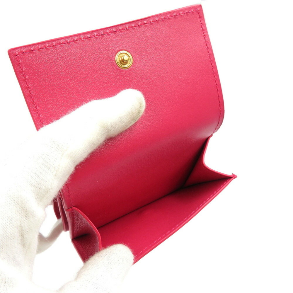 BOTTEGA VENETA Intrecciato Lambskin Pink Trifold Wallet - Picture 6 of 8